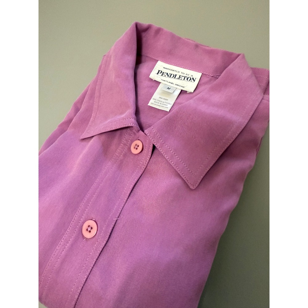 Pendleton Womens Purple Tencel Lyocell Button Down Shirt Long Sleeve Size M